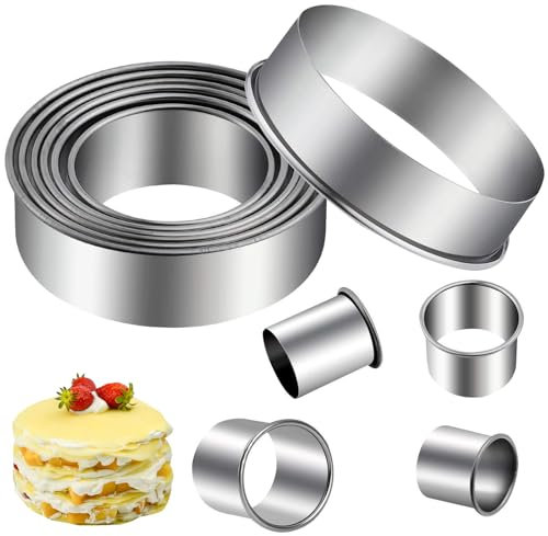 Round Cookie Cutter Set, 12 PCS Pastry Cutters, Ring Scone Cutter Stainless Steel Circle Cookie Cutter Pastry Cutters Round for Pastry Donut Fondant Baking DIY Cake