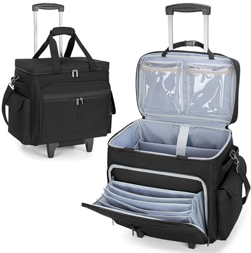 Trunab Rolling Teacher Bag – Expandable Pocket & Detachable Trolley | Wheeled Tote Bag with Padded Compartment for 15.6 Laptop