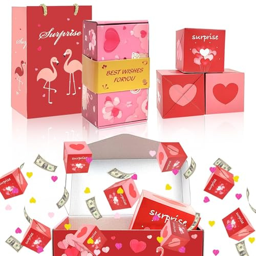 Ceeyoll Caja de Regalo Sorpresa,10 Cajas de Regalo Sorprea Explosión Viene con 1 bolsa de regao sorpresa adecuada.,Caja de Regalo Plegable,Caj Sorpresa Emergente Usar Como Regalo de Cumpleaños.