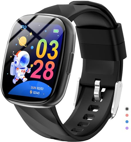 Smartwatch für Kinder, mit Bluetooth-Anrufen, Aktivitätsarmband, 100 Sportmodi, 4,4 cm (1,75 Zoll), HD, Schlafüberwachung, Schrittzähler, IP68, wasserdicht, Geschenke für Jungen und Mädchen von 4-12