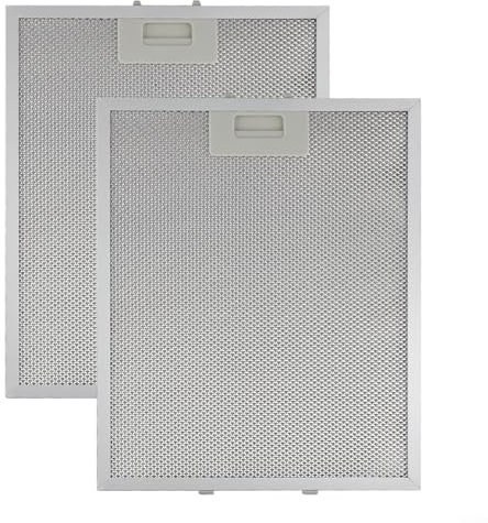 GLFLOW Lot de 2 filtres à graisse pour hotte de cuisine - En maille métallique - Système de filtration multicouche - 280 x 350 x 9 mm - Argenté