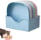10pcs Cat Bowls, Whisker Fatigue Cat Bowls with a Storage Box Shallow Wet Food Flat Dish Plate Tray for Food and Water Pet Feeding Bowl for Kittens and Short Legged Cats