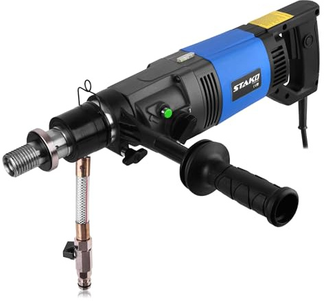 STAKO Trapano a nucleo diamantato professionale 2300 W – Ø 202 mm – micropercussione, 2 marce & PRCD – Attrezzo manuale per calcestruzzo, cemento armato, mattoni – Per foratura a secco e a umido