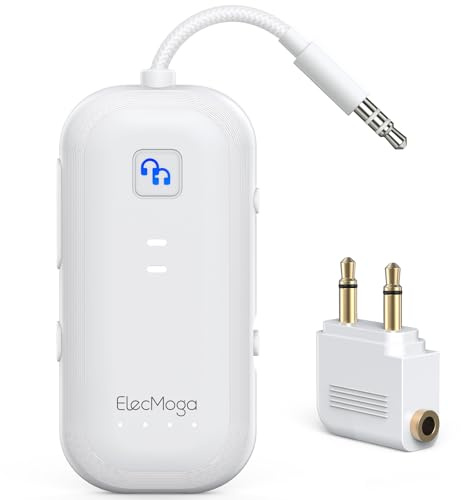 Trasmettitore Bluetooth per TV ElecMoga Ricevitore Bluetooth Aux 3.5mm Jack Adattatore Auto Bassa Latenza Supporto per 2 AirPods Cuffie/Altoparlanti/Uuto/Volo/Palestra