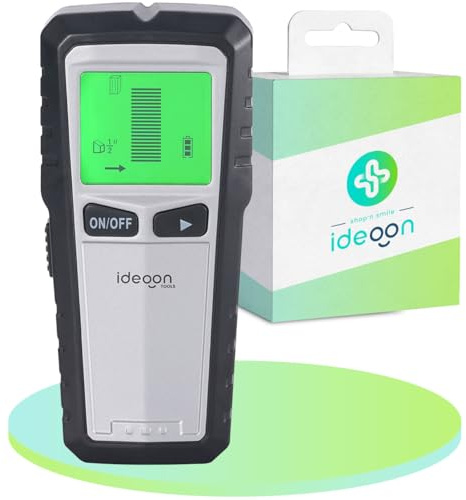 ideoon Leitungssuchgerät 5-in-1 Leitungssucher & Ortungsgerät – Präzises Suchgerät für Metall, Holz & Stromleitungen, mit beleuchtetem Display & akustischem Warnsignal