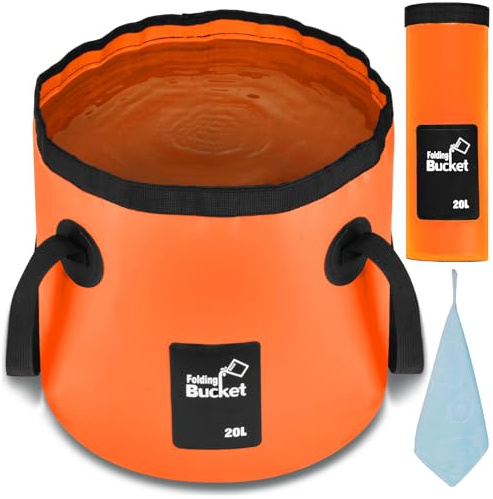 Flintronic Secchio per Acqua Pieghevole, 20L Secchio Pieghevole per Campeggio, Secchi Leggeri Portatili per Esterno per Viaggiare Pesca Escursionismo Nautica