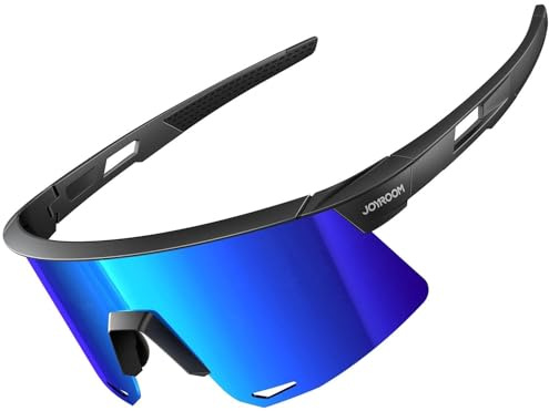 JOYROOM Snabba glasögon män cykelglasögon kvinnor [justerbar näsdyna] [anti-dim] solglasögon polariserade UV400-skydd sportglasögon av TR90 för cykel Ebike löpning, blå