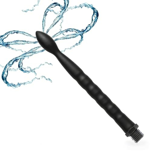 PHYNDR 1 Pieza limpiador Vaginal con 8 Orificios,Ducha anal de Silicona,Ducha Anal,Para la limpieza anal del Sistema Colónico, Para Parejas Homosexuales, Hombres y Mujeres (negro)