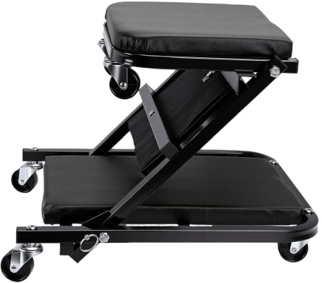 Under Bil Rullbräda Låg Profil Fällbar Design för Mekanikerarbete 3 (Black)