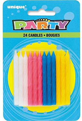 Unique Industries Multicolor Twist Birthday Candles - Pack of 24