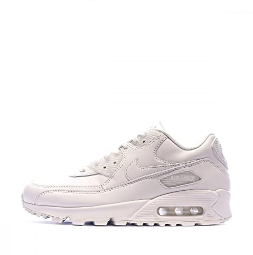 Nike Air Max 90 Leather Herren Sneakers, weiß (white/white), 42.5 EU