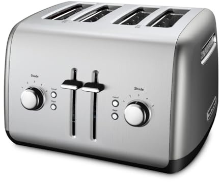 KitchenAid 4 Slice Manual Lift Toaster KMT4115CU, Contour Silver