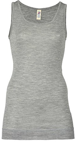 Engel Natur Damen Longshirt, Wolle und Seide, 2 Farben (38/40, Hellgrau Melange)