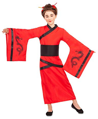 MY OTHER ME FUN COMPANY, SL Déguisement de Chinoise Rouge pour Fille S-(5/6 Ans)