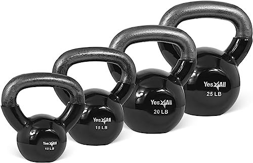 Yes4All Unisex-Erwachsene YZJ5 Kugelhantel, Schwarz, 10-25lbs