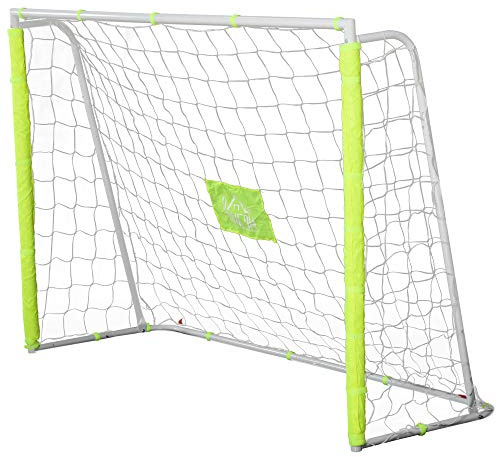 HOMCOM Porta da Calcio con Bersaglio Centrale e Pali 186x62x123 cm Giallo
