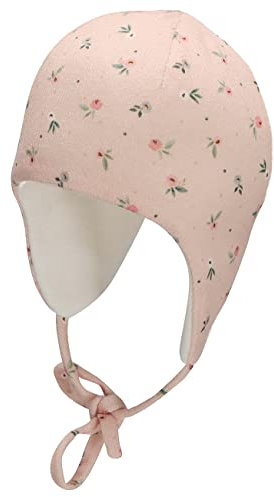 Sterntaler Baby Mädchen Mütze Baby Inka Blümchen Mütze - Mütze Baby, Kappe Kinder - bedruckt mit Blumen und Bindeband - rosa, 43