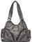 Coolives Damenhandtasche aus PU-Leder Damen Hobo Handtasche Tasche Vintage Schultertasche Hobo Damentasche Henkeltasche Umhängetasche Retro Taschen für Frauen Mutter Grau