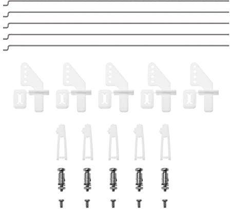 ECSiNG 15 Pezzi Kit Clacson Di Controllo Per Aereo Ad Ala Fissa Asta Di Comando Da 1,2 x 200 mm Aste Di Comando Da 1,3 Mm Accessori Per Clacson Di Controllo Per Aeromodelli RC Elicotteri RC