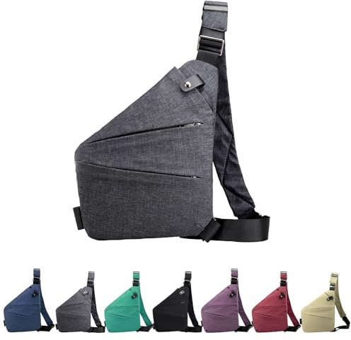 GDOKKNY Stöldskydd crossbody väska för kvinnor personlig flex resväska stöldsäker axelremsväska slunga bröstväska för män (svart)