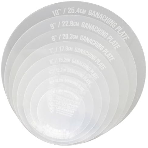 Round Acrylic Ganaching Plates - Set of 2 - for Buttercream and Ganache (6½ inch / 16.5cm)
