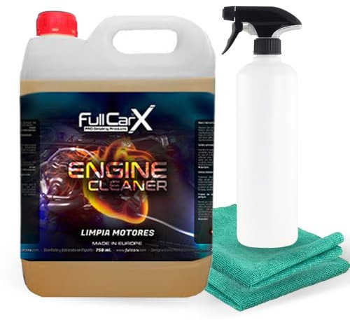 FULLCARX Engine Cleaner 5 Litres Nettoyant Moteurs Voiture, Dégraissant Moteur Efficace et Sûr, Dissout la Saleté Incrustée, Restaure et Protège, Rénovateur Produit Nettoyage Detailing Professionnel