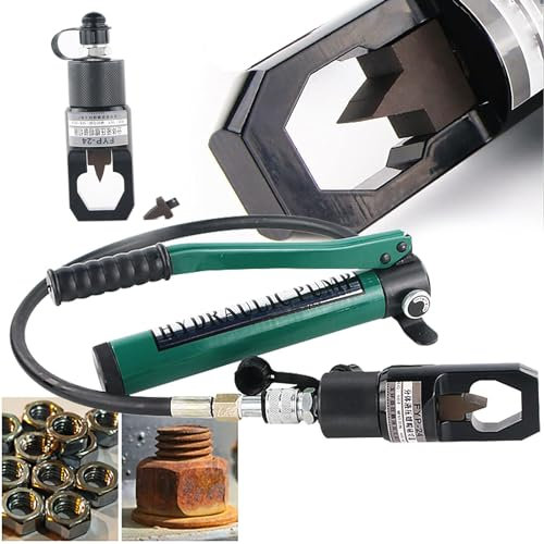 Générique Splitter de l'écrou hydraulique (12 tonnes / 16 tonnes) 17/20 mm Outil de Division de l'écrou à écrou séparé pour éliminer Les écrous de vis rouillés avec Grande/Petite Lame + Pompe à Main