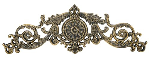 Sungmor Antique Style Cast Iron Wall Decor - Ornate Scroll and Floral Design Metal Plaque for Home or Garden Décor - Fireplace Mantel, Furniture Decorative Accent - 17.5 Inch & Rustic Gold Finish