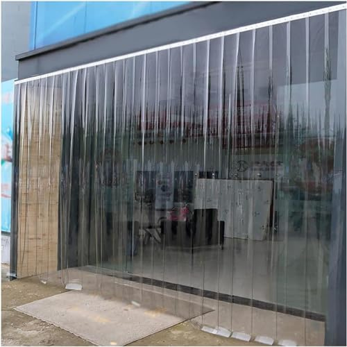 HynJGih Cortina de Tiras de PVC, Cortina de plástico Impermeable a Prueba de Viento for congeladores, partición de Puerta con Aislamiento térmico Transparente(0.75x2m)