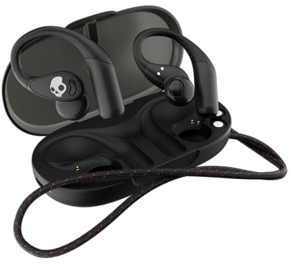Skullcandy Push 540 Open Wireless Open-Ear Bluetooth Earbuds, Headphones, Sweat and Water Resistant, 42 Hours Battery, Detachable Neckband, Secure Fit, Microphone for iPhone Android - True Black