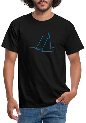 Spreadshirt Segeln Segelboote Meer Männer T-Shirt, XL, Schwarz