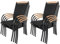 ib style Gartenstuhl 8er Set Diplomat - Stapelstuhl, Aluminium, Teakholz Armlehnen, Stapelbar, Rostfrei, für Terrasse, Balkon, Garten, Vormontiert, 150 kg belastbar, Schwarz
