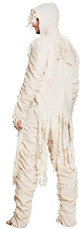 Boland - Vuxenkostym mumie, för män, overall med huva, läskig kostym, zombie halloween, karneval, temafest