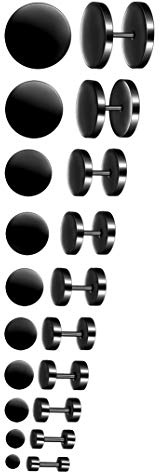 Feilok 10/30 paires de boucles d'oreilles créoles en acier inoxydable pour homme et femme 3-14 mm Argenté/noir/doré
