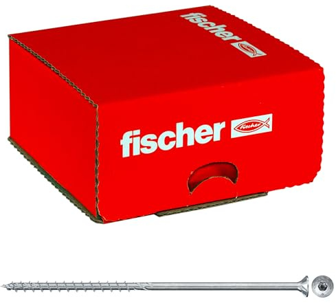 fischer 100 x Chipboard Screws Power-Fast II 6.0 x 180 Countersunk Head with Phillips Partial Thread Galvanised Blue Passivated (Item No. 670465)