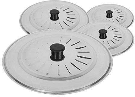 EUROXANTY Tapa Multiusos Antisalpicaduras para Sartenes y Ollas con Mango Ergonómico | Metal | SET 18-20-22-28cm