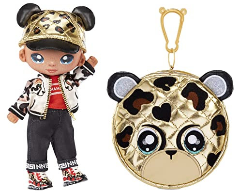 Na! Na! Na! Surprise Glam Serie 2-Gianni Wilde-Muñeco Inspirado en un Leopardo con Pelo Rubio y Monedero con Clip en Forma de Animal-para coleccionar-Edad: 5+ años, Color (MGA Entertainment 579298C3)