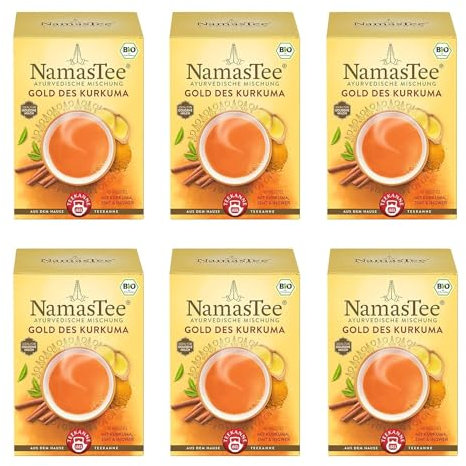 Teekanne NamasTee Gold des Kurkuma, Ayurvedische Mischung, 6er Pack (6 x 30 g)
