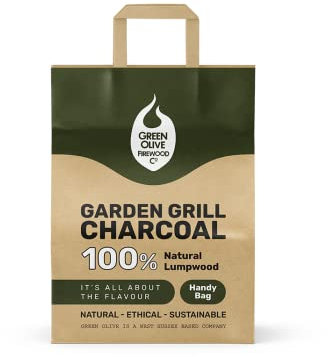 The Green Olive Firewood FCHPP3 Garden Grill BBQ Charcoal Handy Bag Great for Cooking on Charcoal Barbecues, Natural