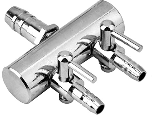 2 Way Stainless Steel Air Pump Manifold, Adjustable Aquarium Air Control Valve, Fish Tank Airline Splitter for Pond and Aquarium