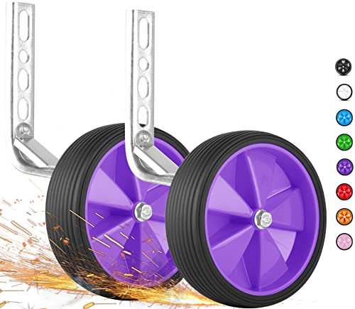 PROMETHEUS BICYCLES Stützräder Kinderfahrrad | Stützrad Kinderfahrrad | Fahrrad Stützräder 12 Zoll 14 Zoll 16 Zoll 18 Zoll für Kinder universal - stabile Stahlkonstruktion mit Gummi-Reifen (Violett)