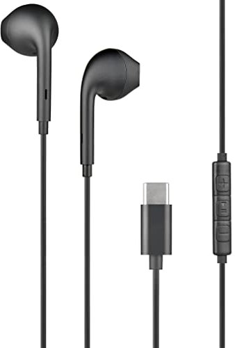 Ecouteurs USB C Télécommande/Micro Bouton Noir Bigben