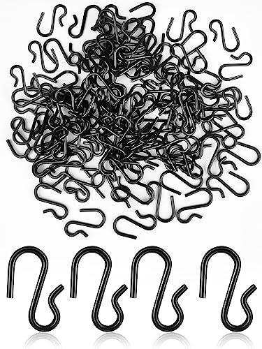 Sheryl&Rain Petit Crochet en S Metal,120 Pièces Mini Crochet Noir,Crochet Suspension en S Fermé,Mini S Crochets Connecteurs pour Bijoux Plante Bricolage Porte-Clés Lumineuse Ornement Décoratif