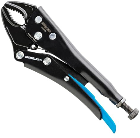 Channellock Locking Pliers 102-5 - Curved Jaw With Cutter, Epoxy Resin Coating, Forged Steel - 5 In