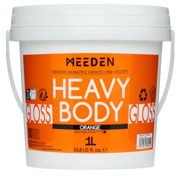 MEEDEN Orange akrylfärger 1L: Kraftig kroppsblank akrylfärg för canvas, trävägg, Stor akrylfärg - Vattentät & Giftfri och snabbtorkande - Orange