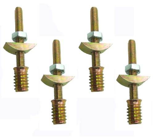 4 Sets Half Moon Washer Bolts, 4 in 1 Furniture Connecting Fittings with Half Moon Connectors Table Bed Assembly Fasteners for Cabinets, Bunk Beds, Headboards - M8*90mm