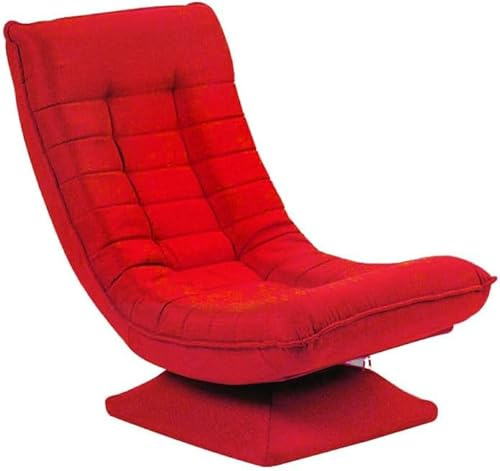 Rocking Armchair, FoldingSofa, 360-Degree Swivel Chair, 5-Position Adjustable Sponge Seat, Height-Adjustable, Lounge Chair (Red)