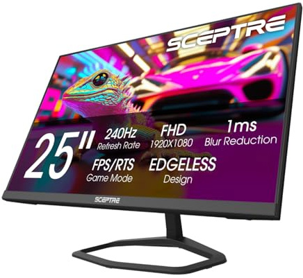Sceptre New 24.5-inch Gaming Monitor up to 240Hz DP x2 HDMI x2 Build-in Speakers 2025