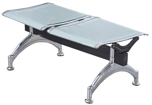 2-sits Väntrumsbänk, Kontorsgäststolar och Receptionsstolar, Väntrumsmöbler Utan Ryggstöd för Kontor, Flygplatsklinik, Sjukhus, Bank(Silver)