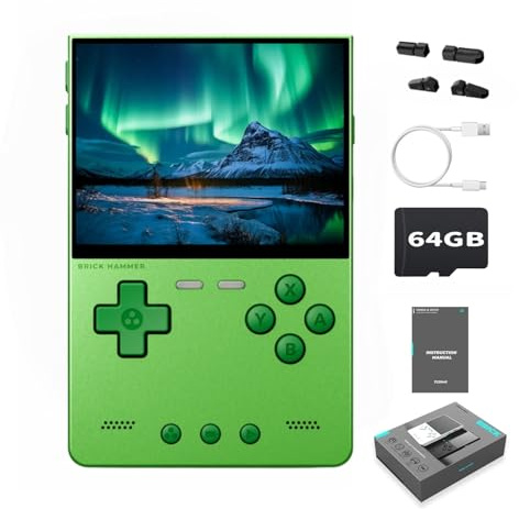 TRIMUI Brick Hammer Console de jeu portable rétro – Corps en alliage d'aluminium CNC métallique, écran IPS de 3,2, 8 Go de stockage, extensible jusqu'à 1 To, batterie intégrée de 3000 mAh